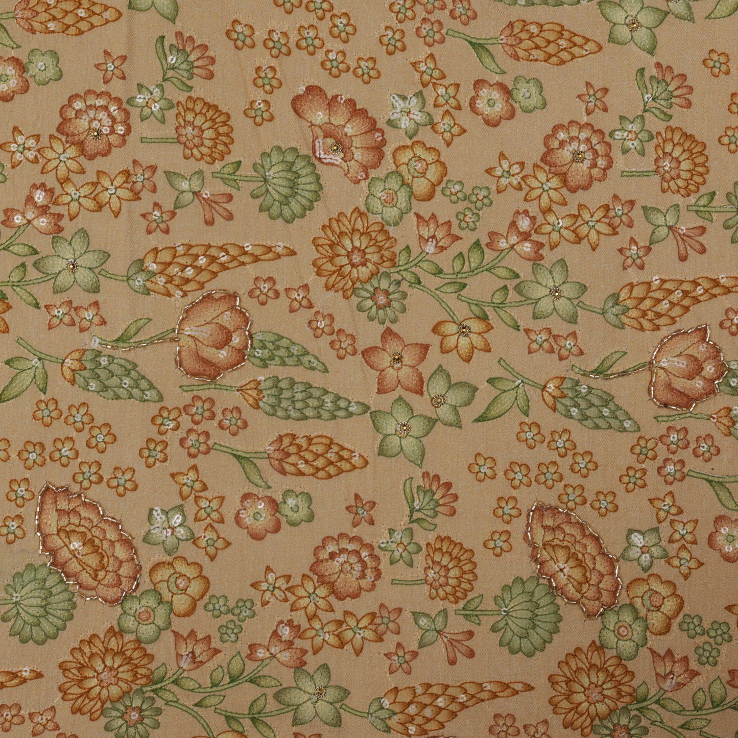 Multi-Color MUSLIN POSITION PRINT Embroidery Fabric