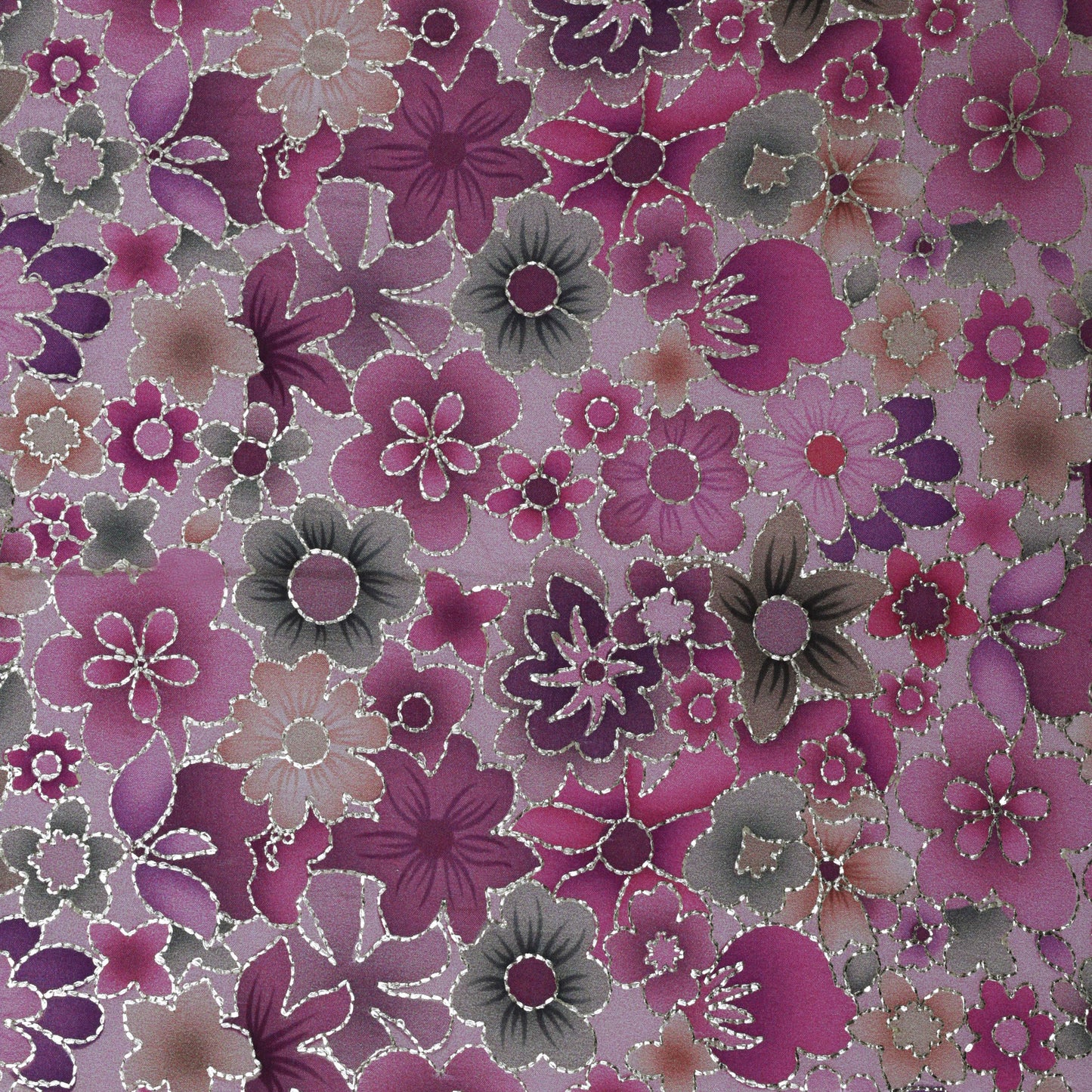 Multi-Color Chinon Chiffon Print Embroidery Fabric