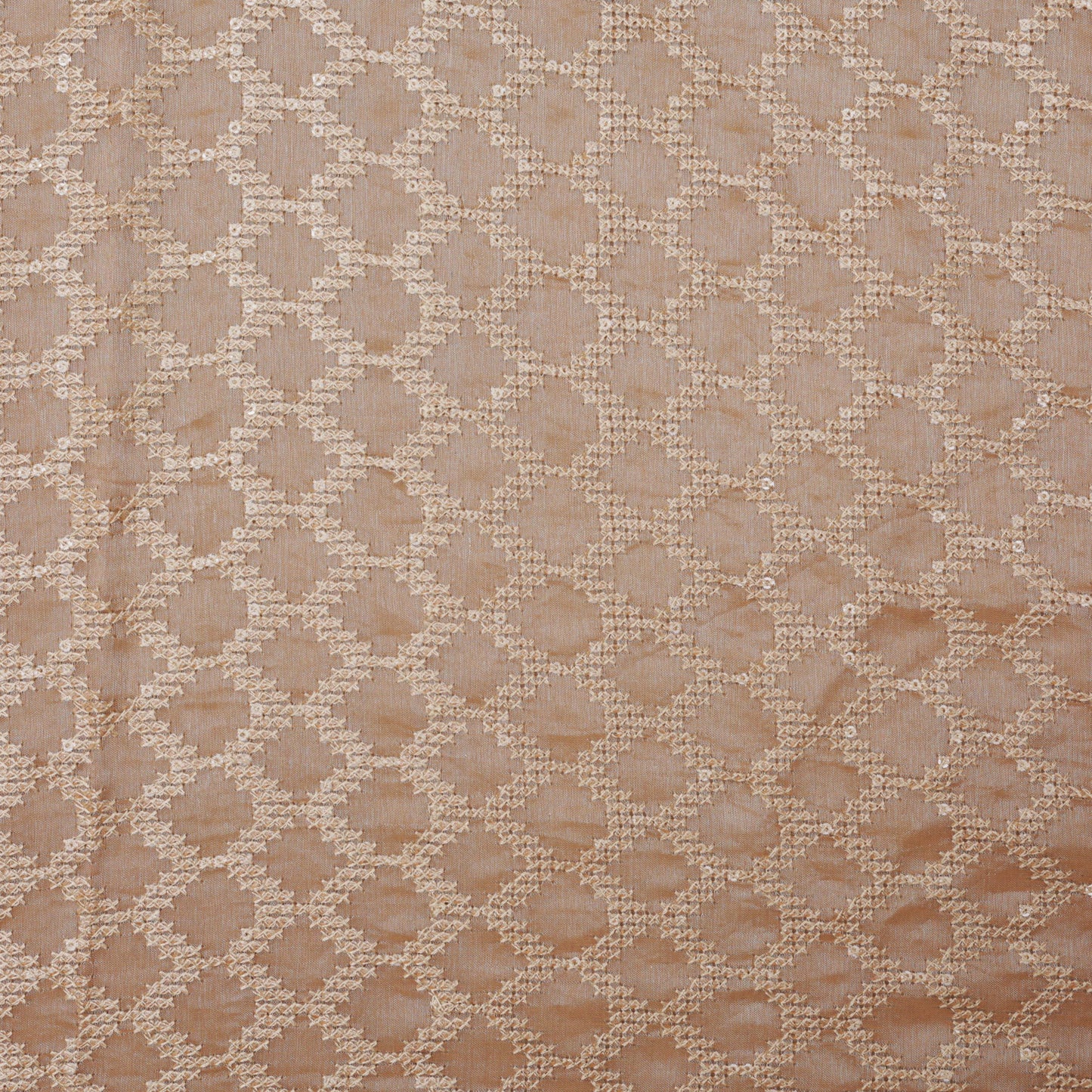 PEACH Tissue Embroidery Fabric