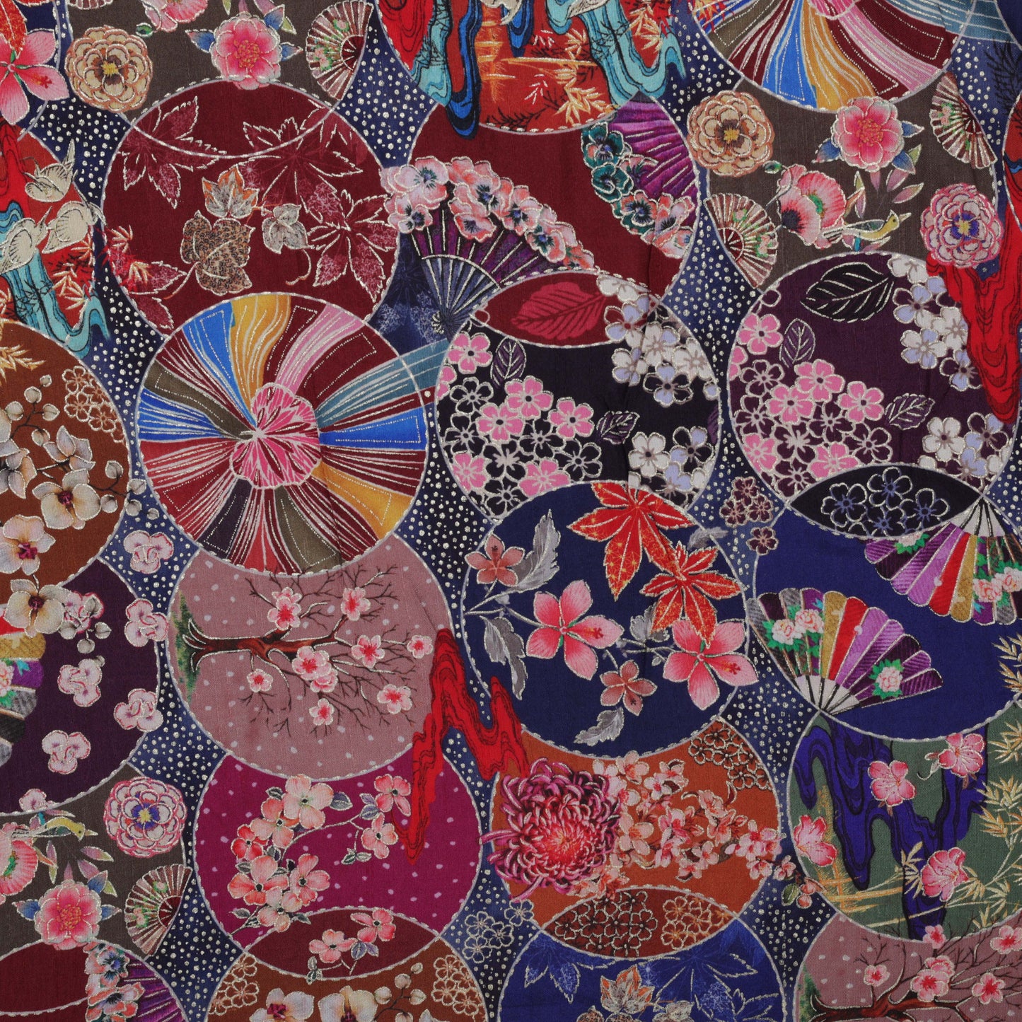 Multi-Color DOLA SILK HYDRA PRINT Embroidery Fabric