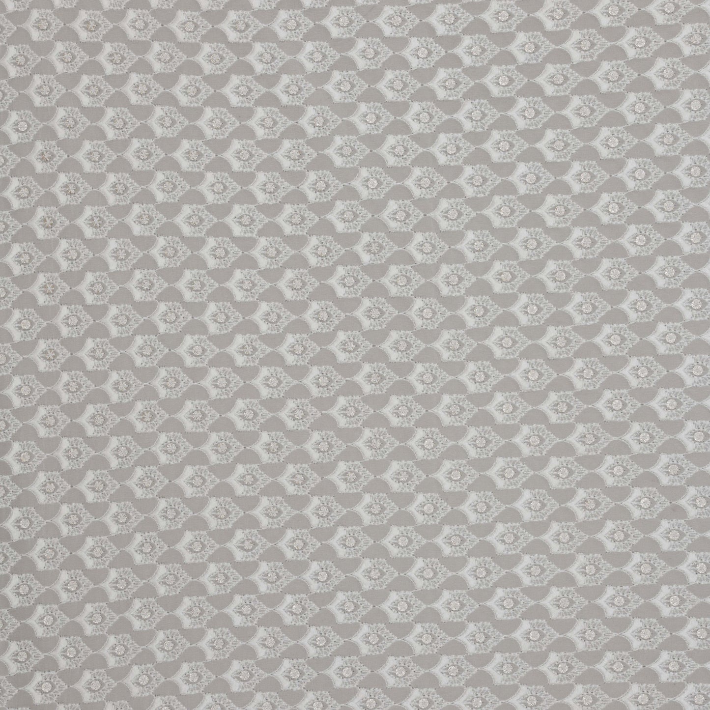 White Color Georgette Embroidery Fabric