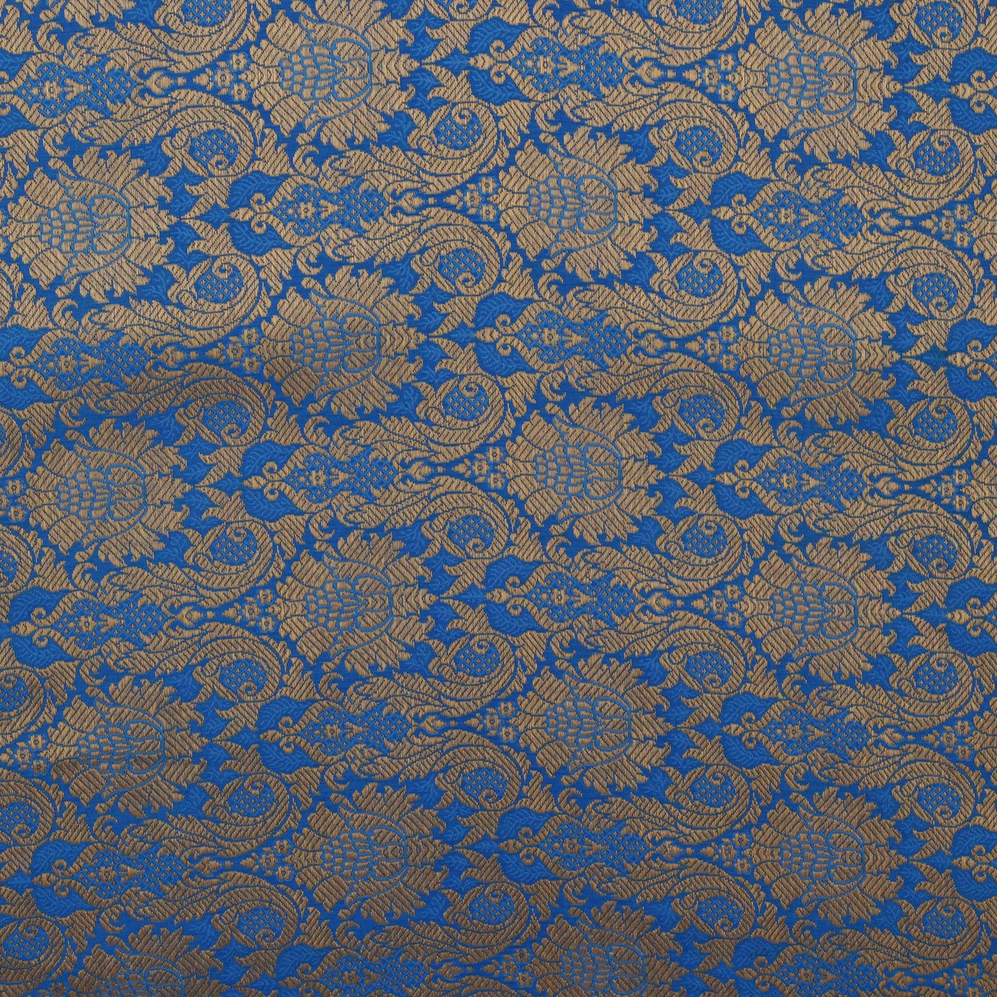 blue Color SATIN Brocade Fabric