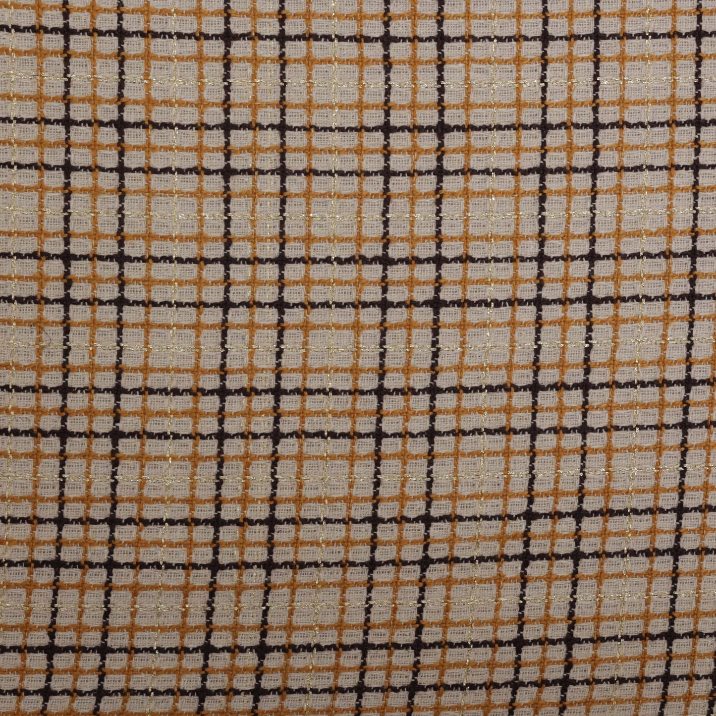 Heavy Jute Check Lurex Fabric