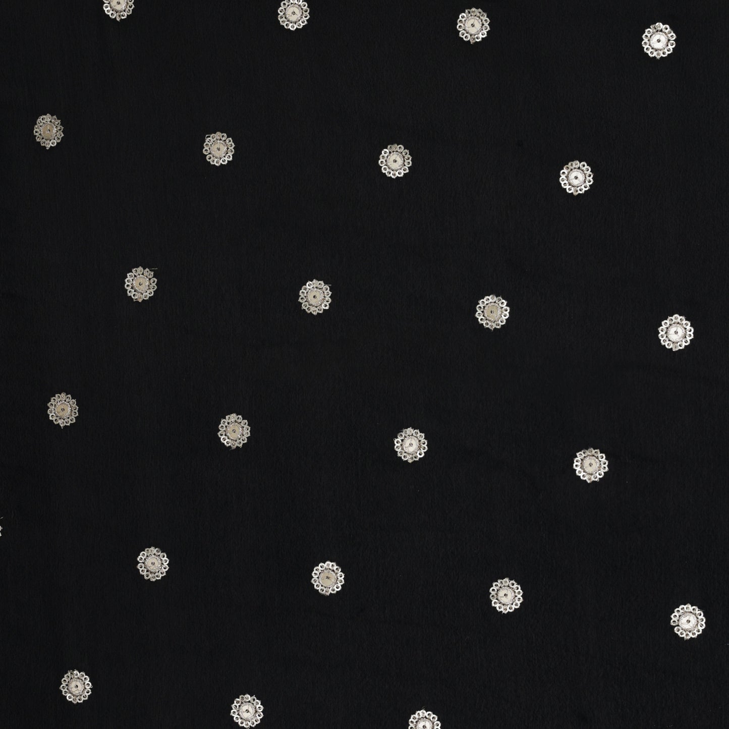BLACK Color Chinon Butti Fabric