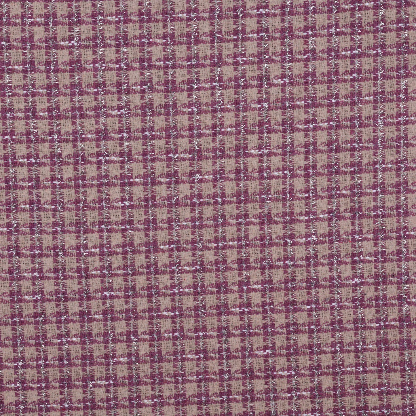 Heavy Jute Check Lurex Fabric