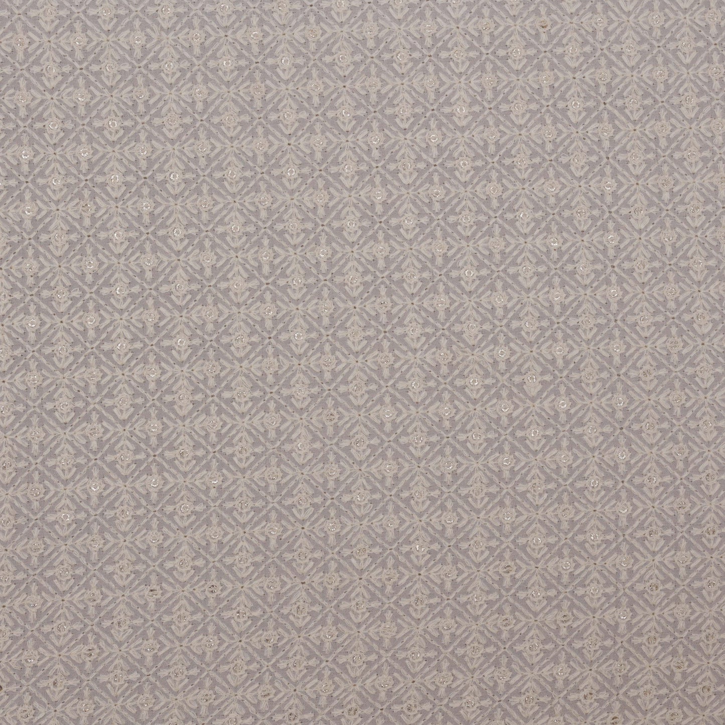 White Color Georgette Embroidery Fabric