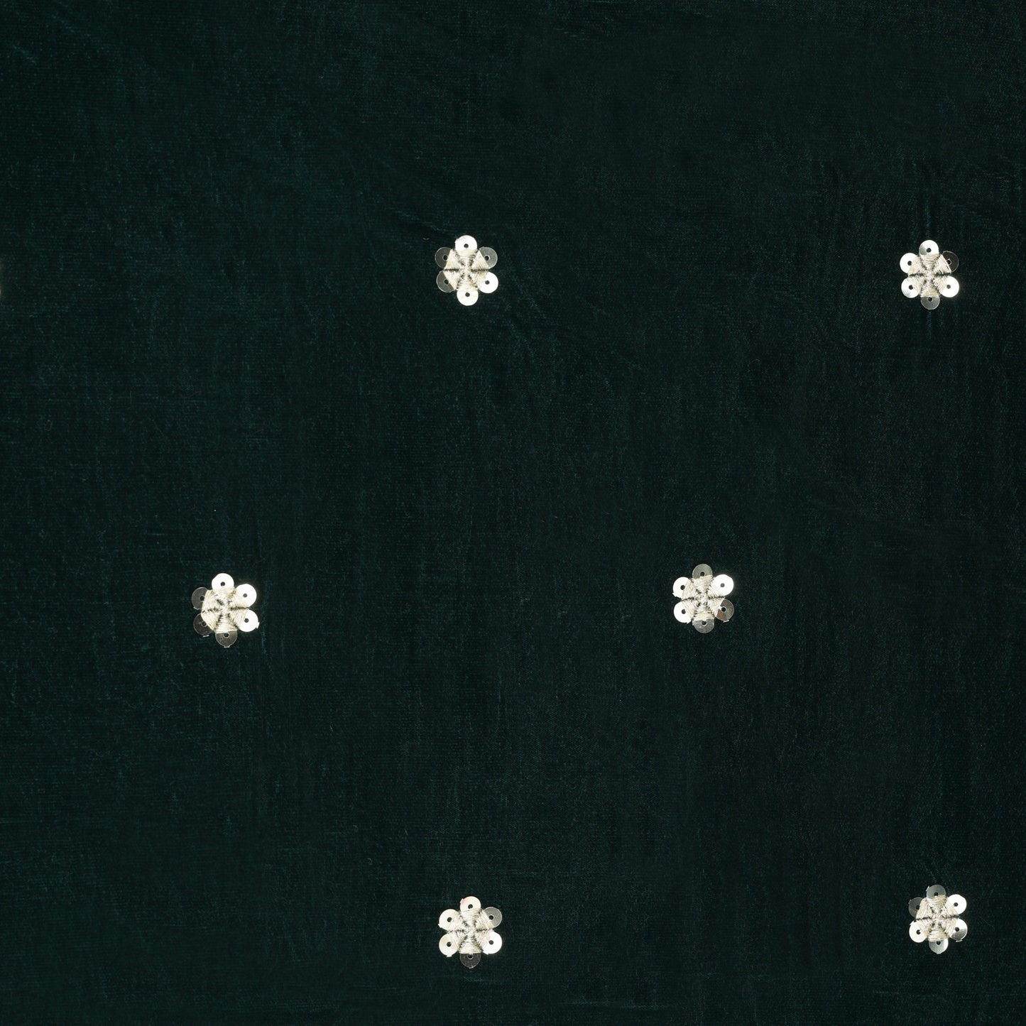 Bottle Green Color Velvet Booti Embroidery Fabric