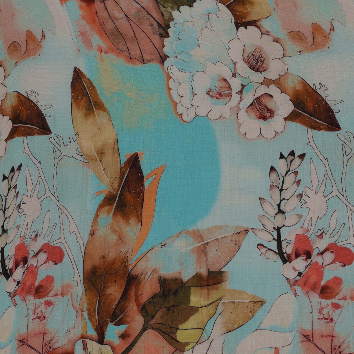 Multicolour Muslin Print Fabric