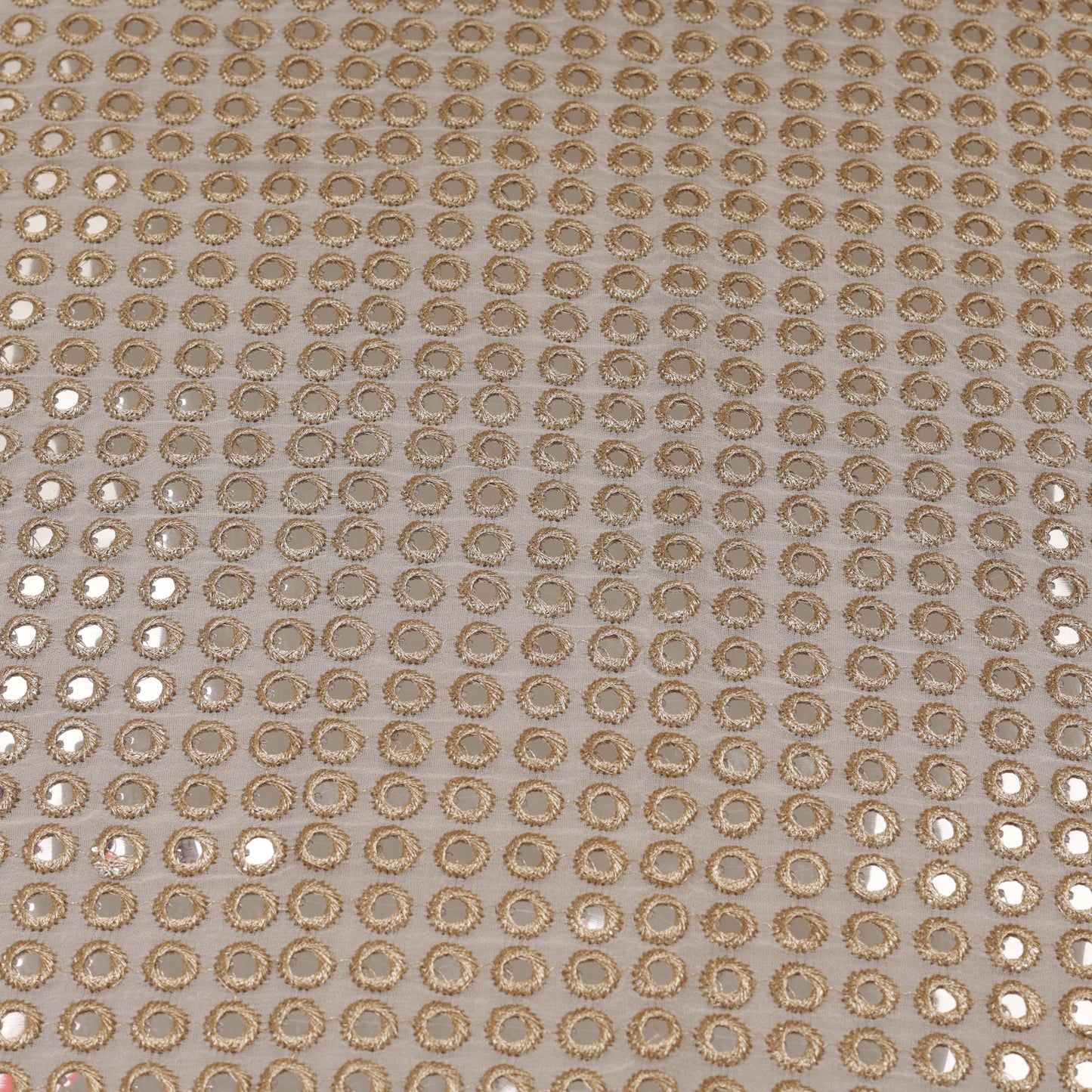 White Color Georgette Embroidery Fabric