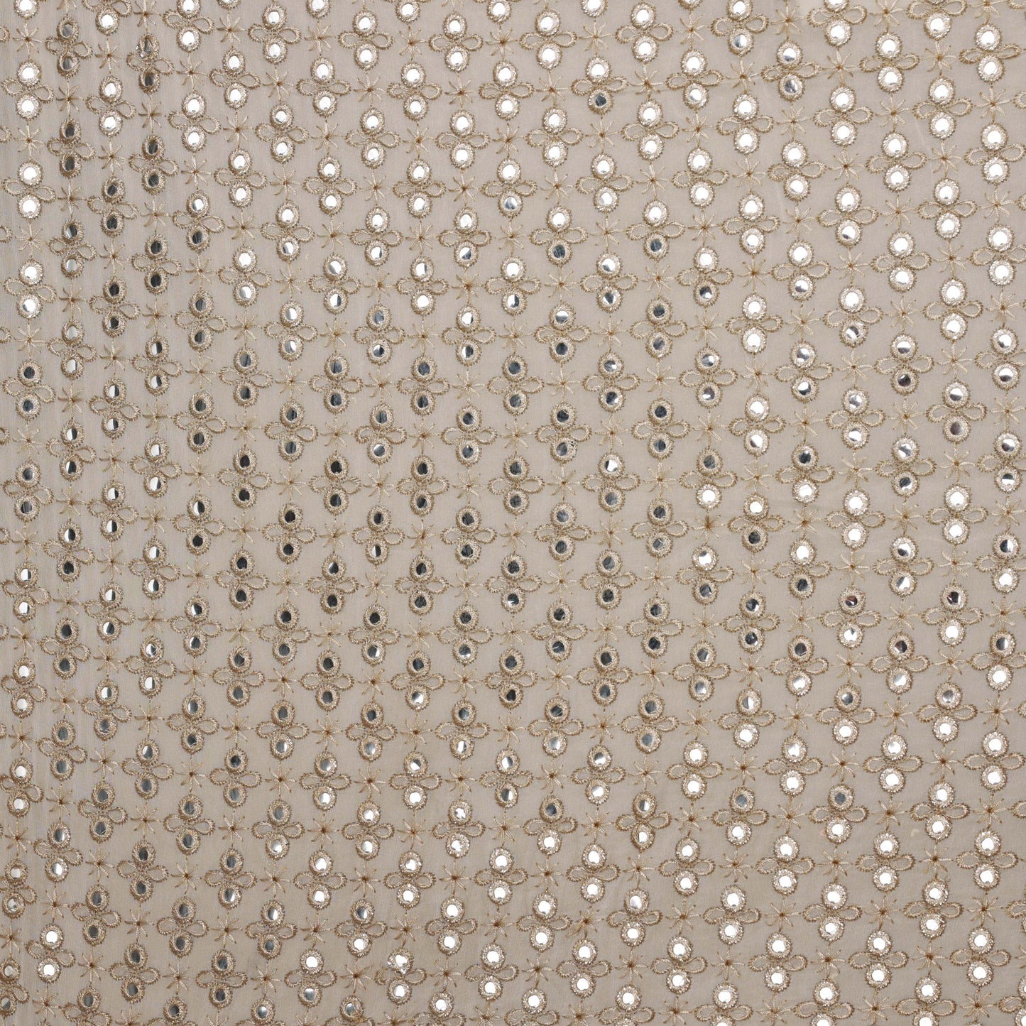 White Color Georgette Embroidery Fabric.