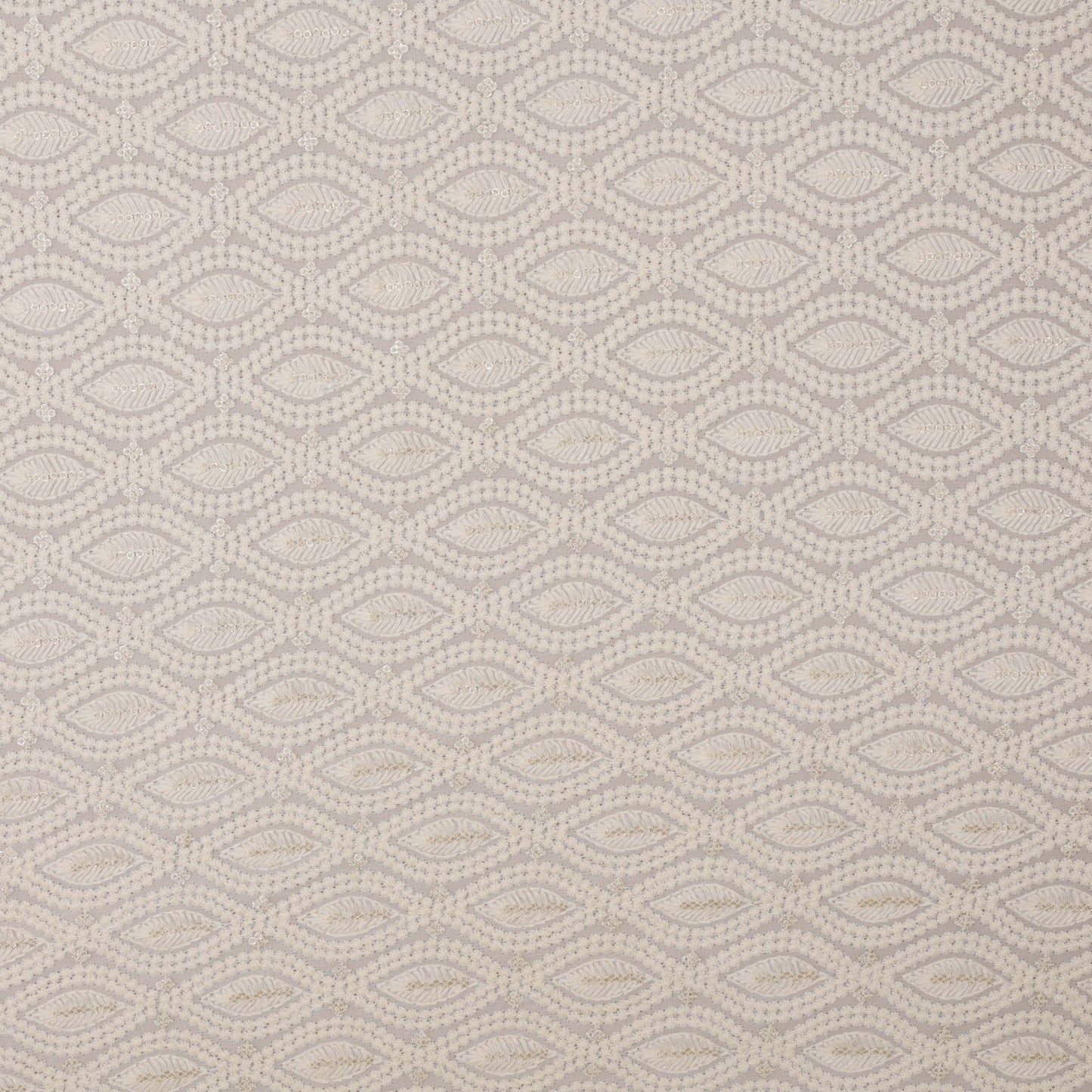 White Color Georgette Embroidery Fabric.