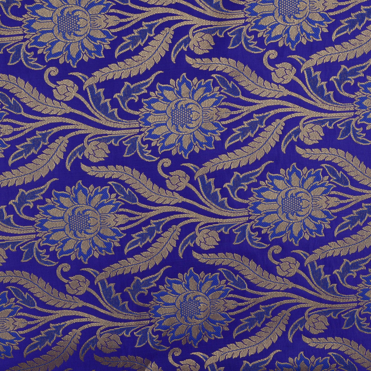 Royal Blue Color Fabric Satin Brocade Fabric