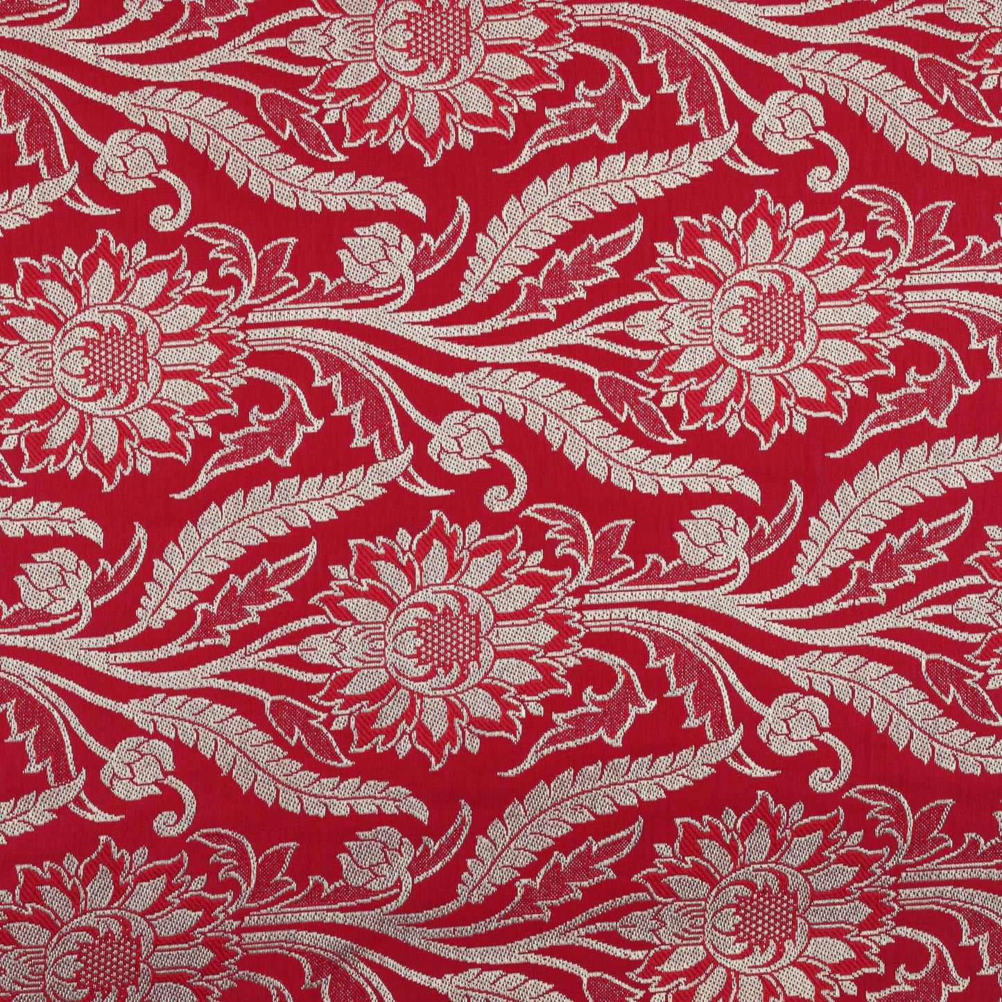 RED Color Fabric SATIN BROCADE