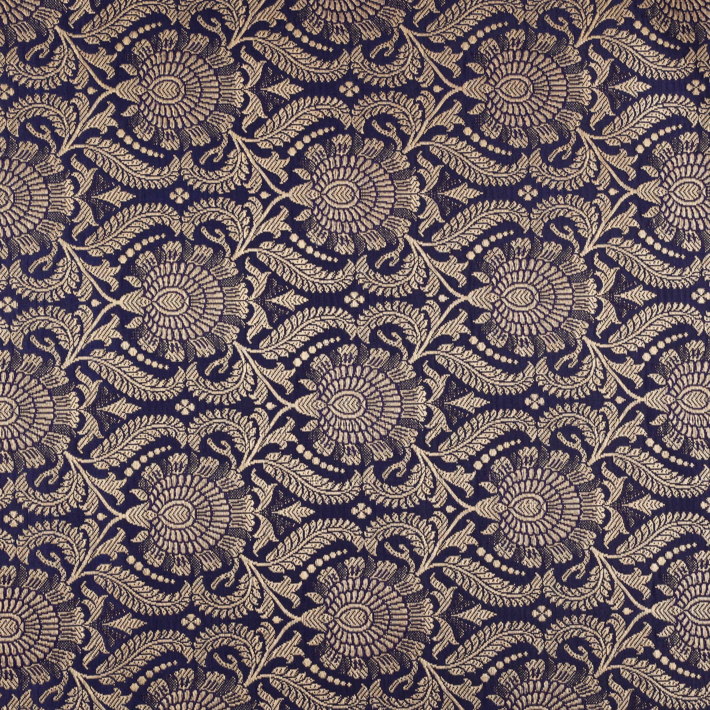 NAVY BLUE Color Fabric SATIN BROCADE