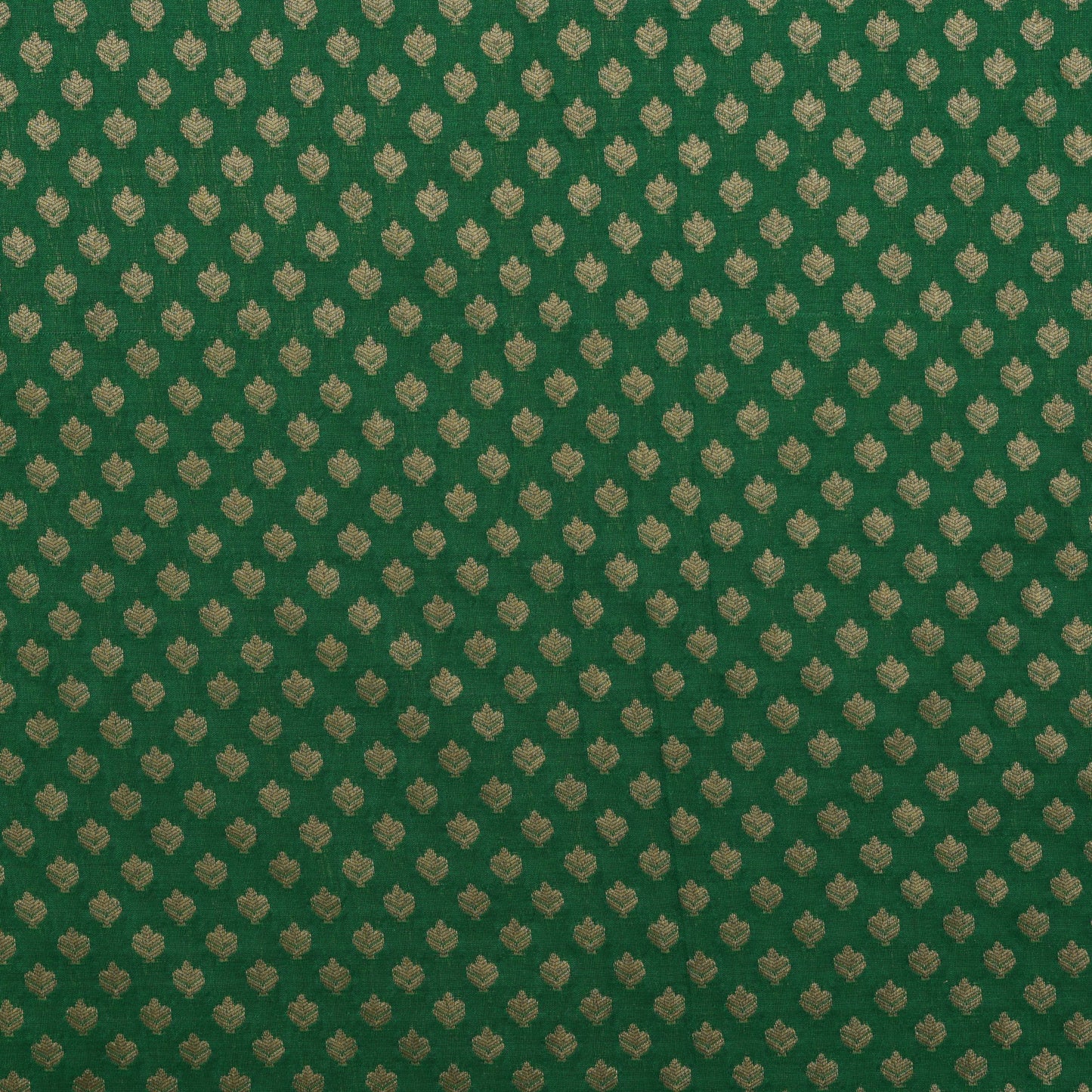 BOTTLE GREEN Color Paudi Booti Fabric