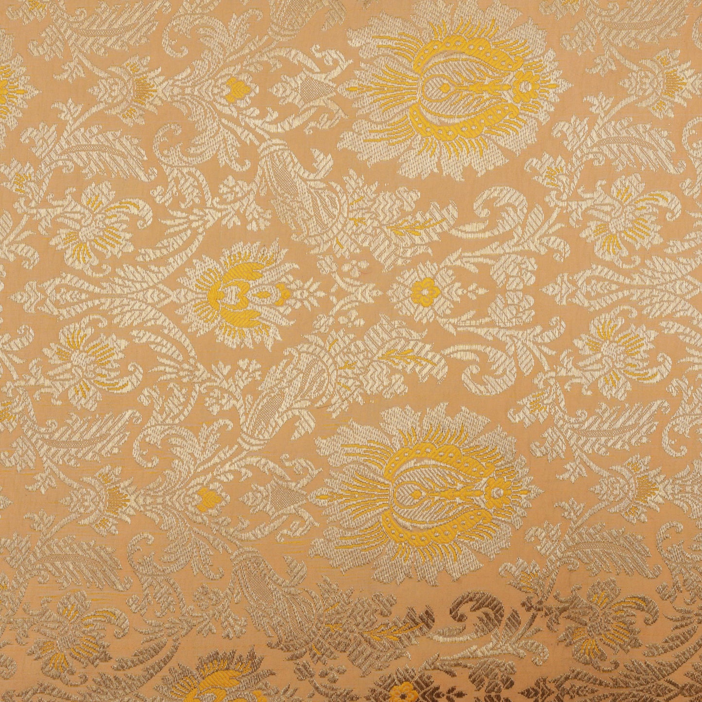 PEACH Color Fabric SATIN BROCADE