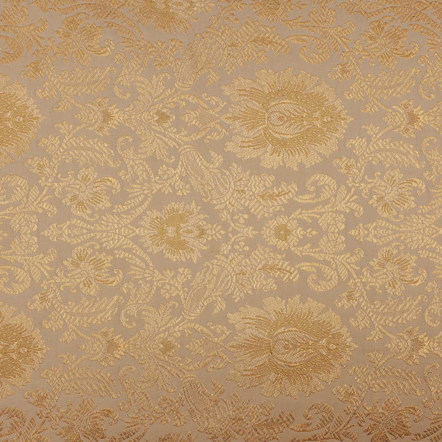 Beige Color Fabric SATIN BROCADE
