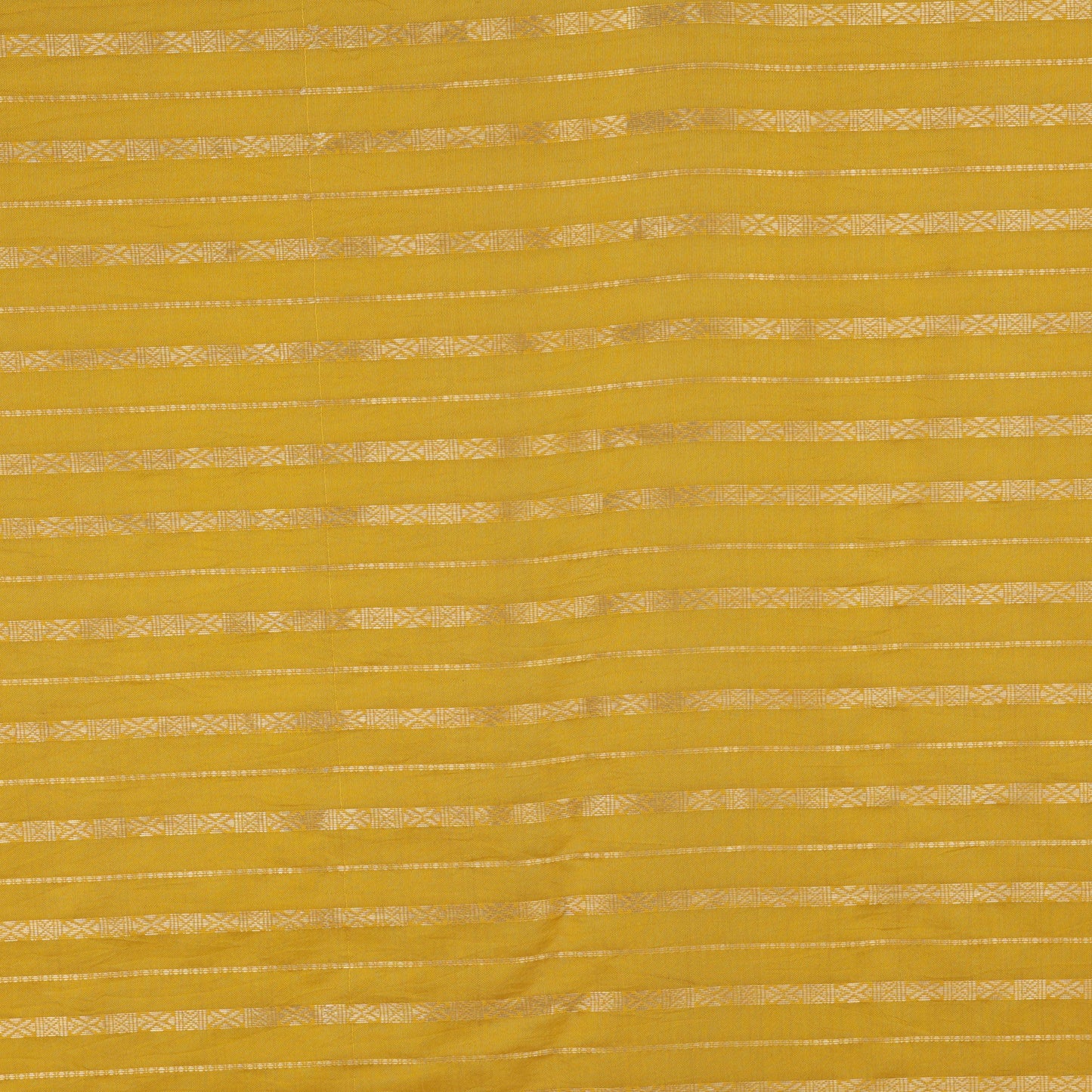 Yellow Color Silk Zari Stripe Fabric