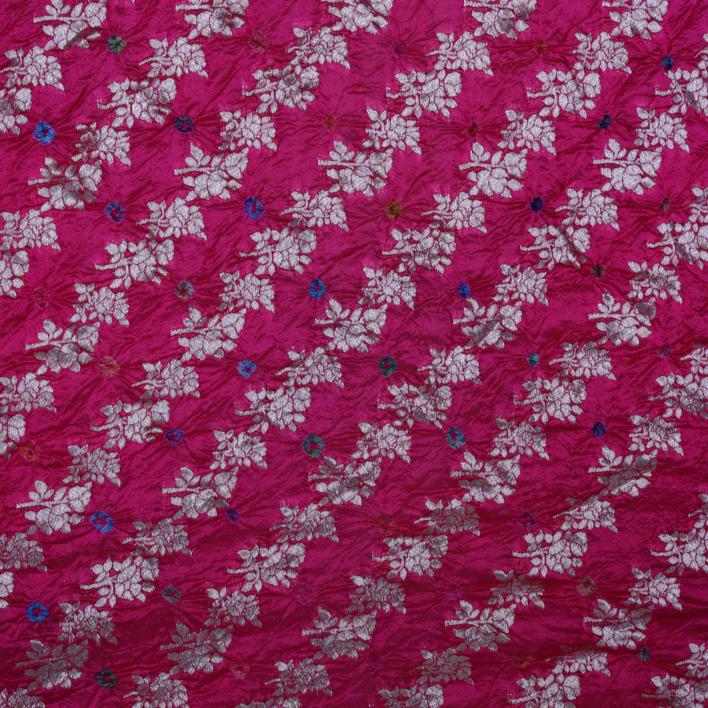 Multi-Color BANDHANI BROCADE Fabric