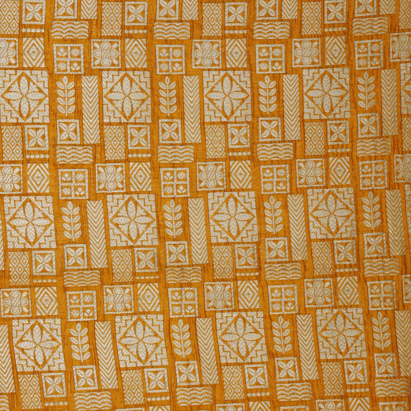 Mustard Color Chaudani brocade Fabric