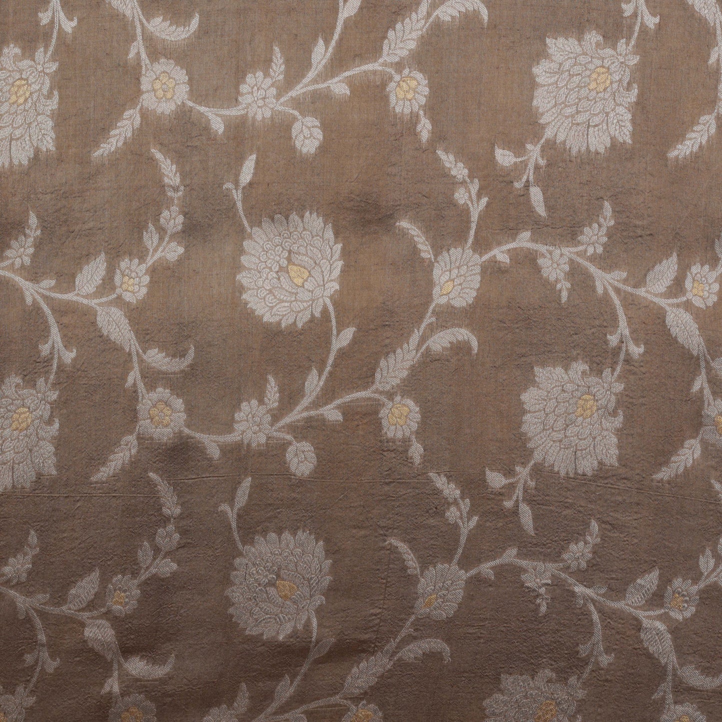 Beige Color Katan Dupion Silk Brocade Fabric