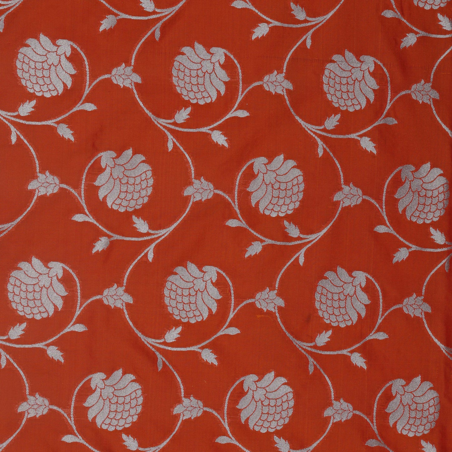 Orange Color Chinia Silk Brocade Fabric