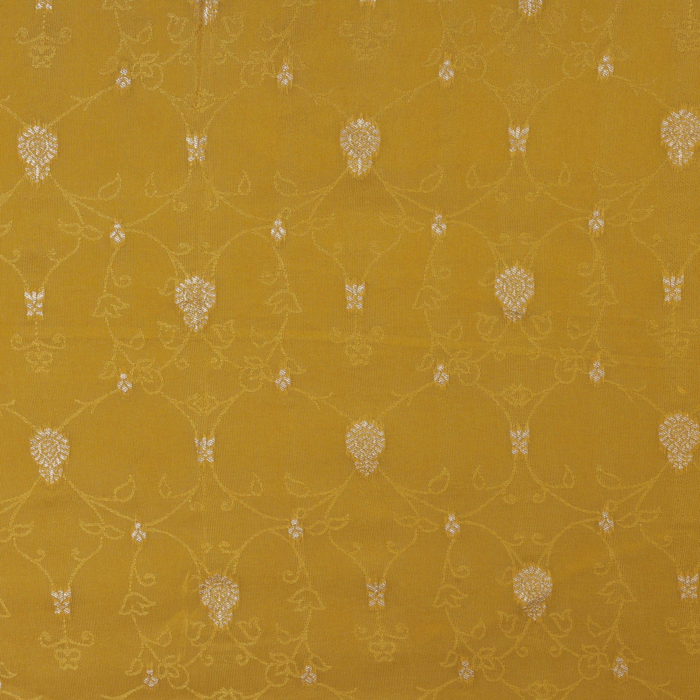 Mustard Color Tissue Jaquard Fabric