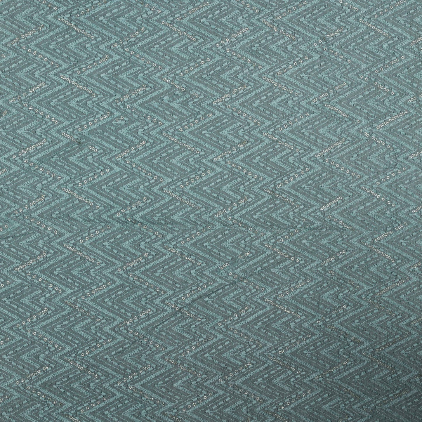 Sea Green Color Katan Munga Silk embroidery Fabric