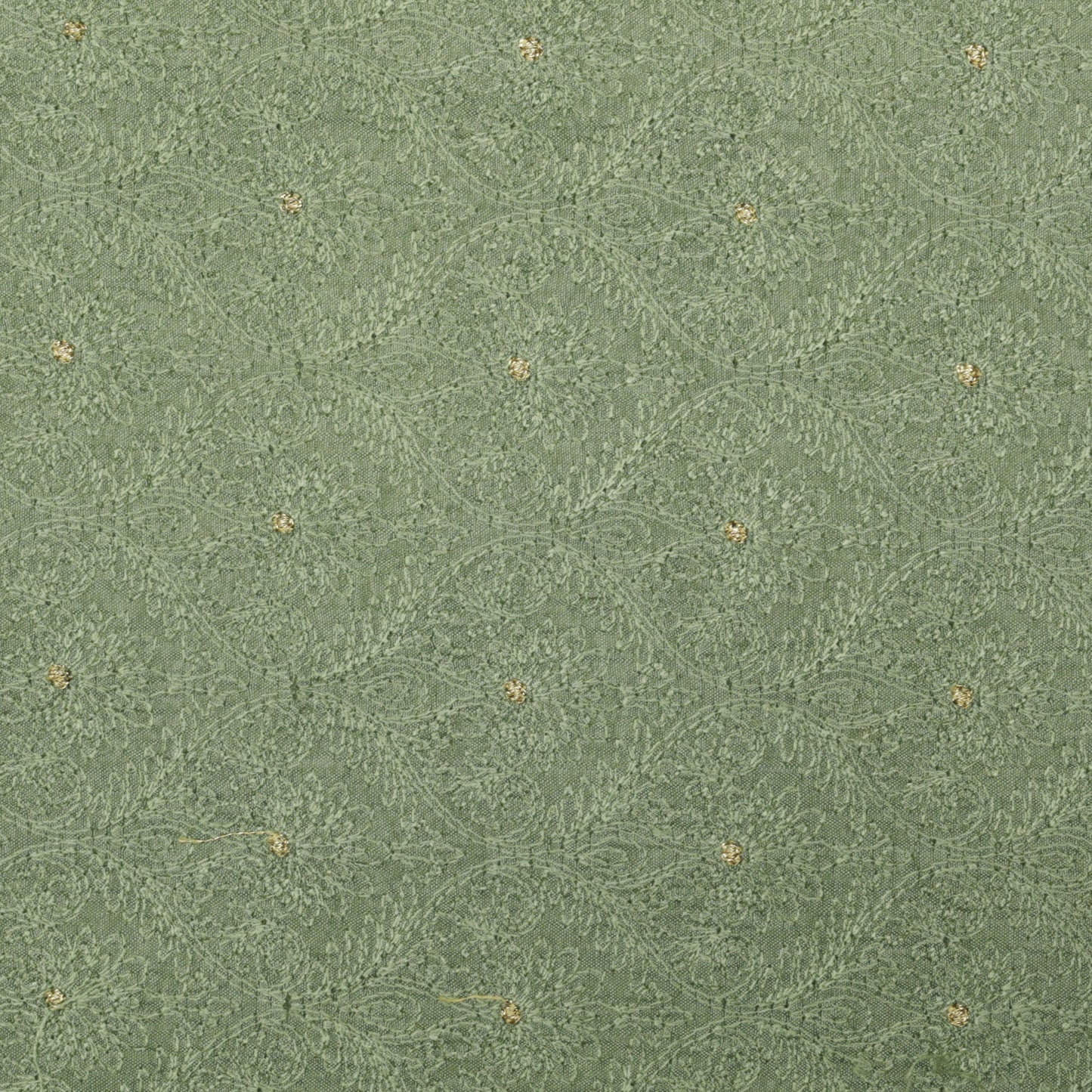 Pista Green Color Katan Dupion Silk Embroidery Fabric