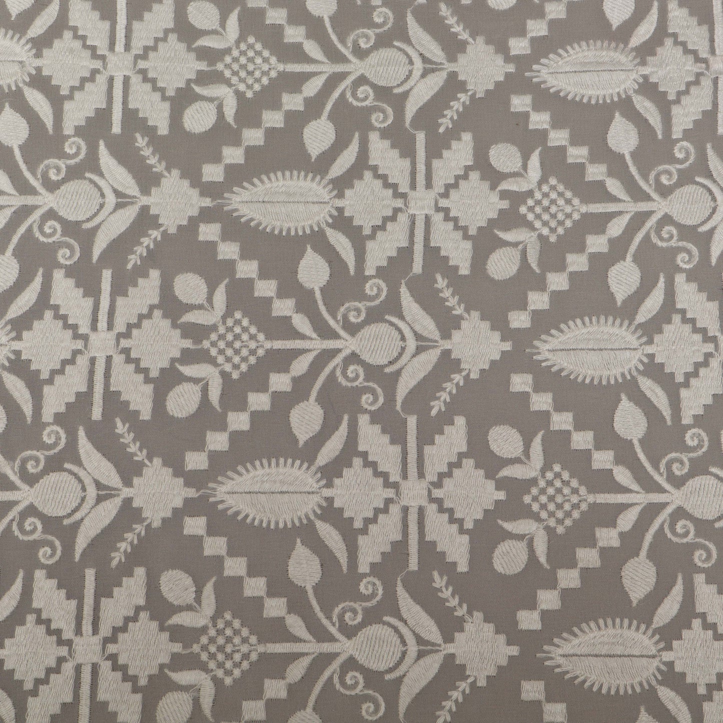 White Color Georgette Embroidery Fabric