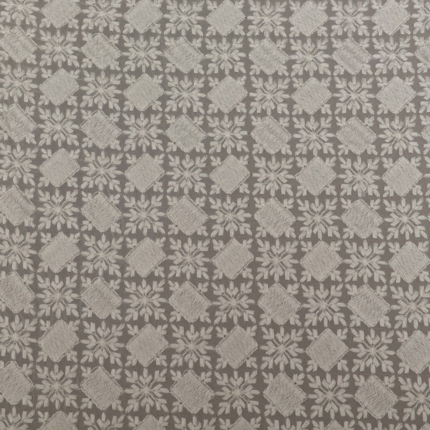 White Color Georgette Embroidery Fabric