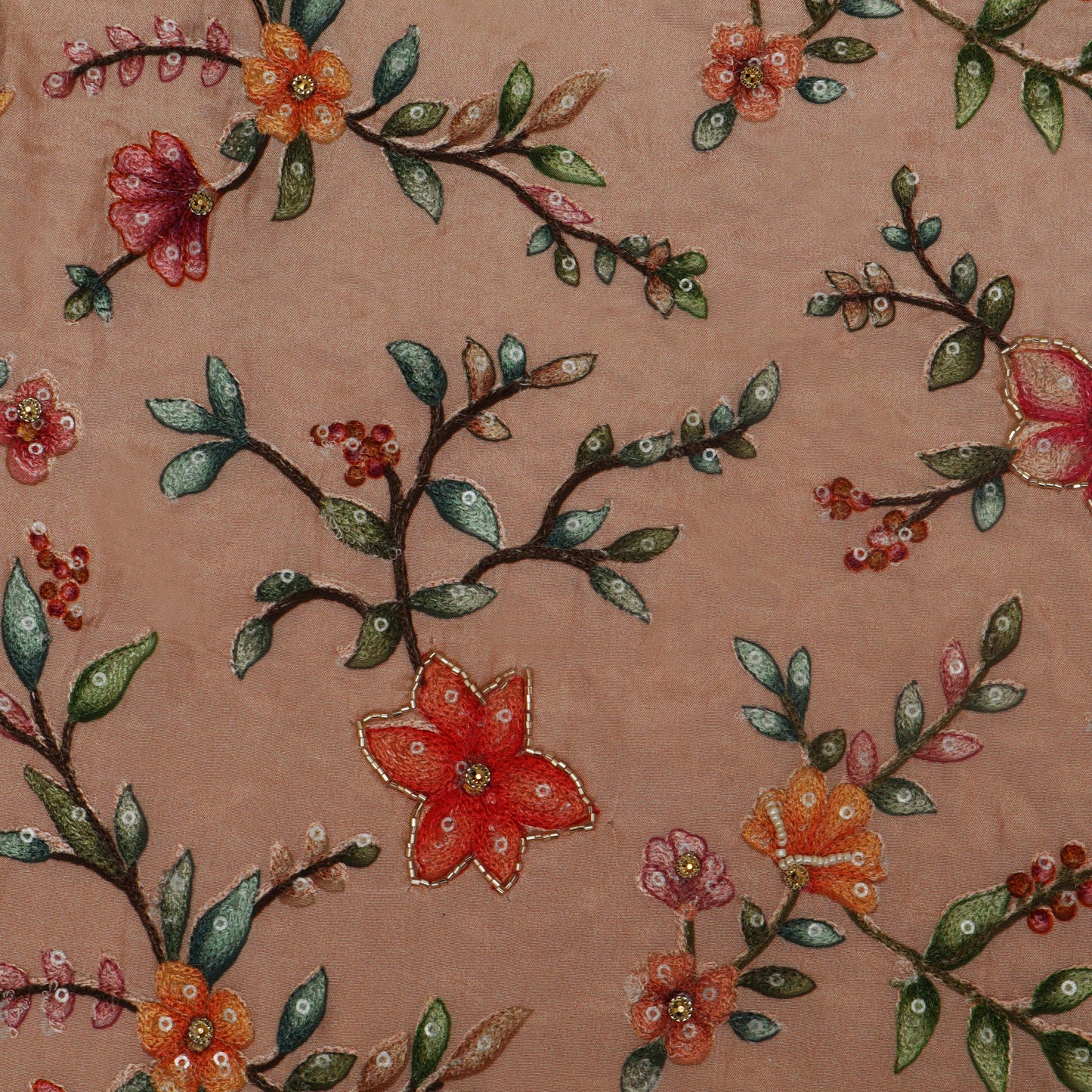 Multi-Color HABUTAI POSITION PRINT Embroidery Fabric