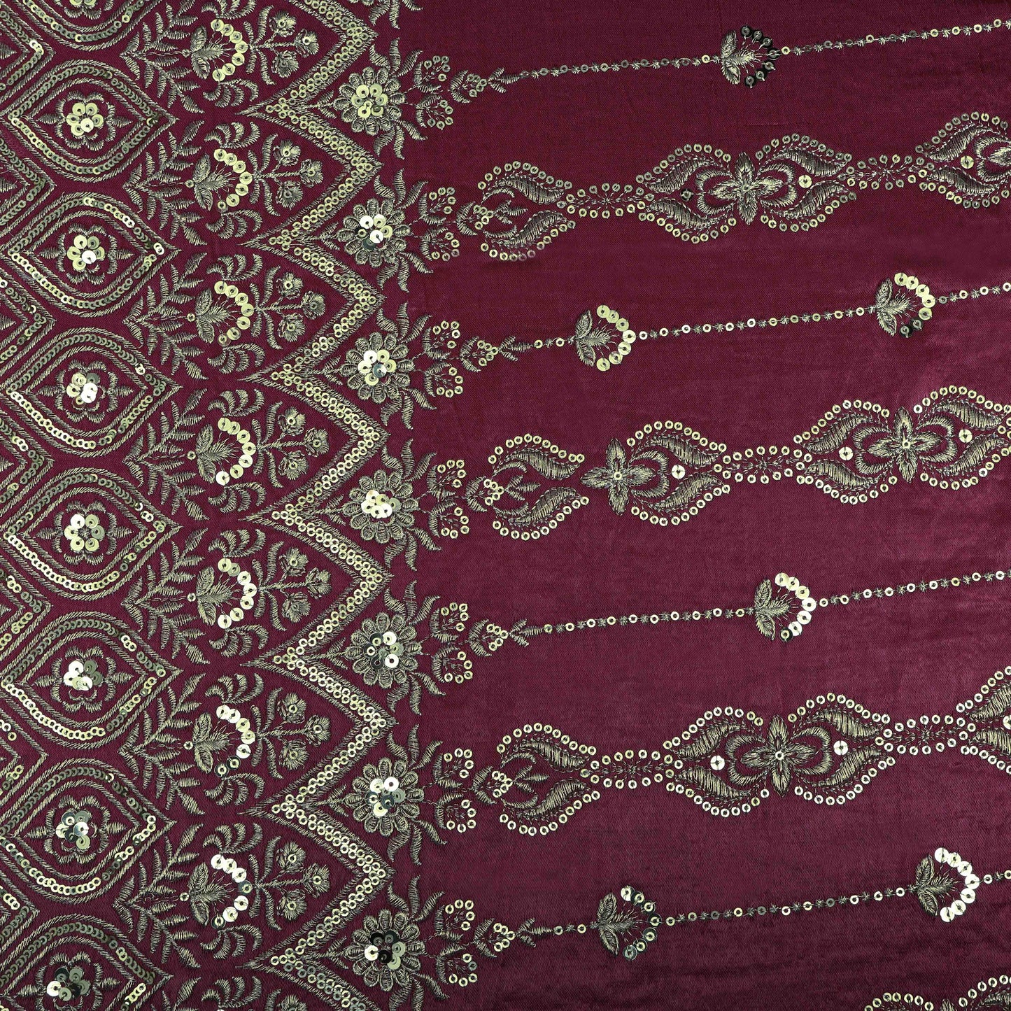 ONION Color Gajji Silk Border Embroidery Fabric