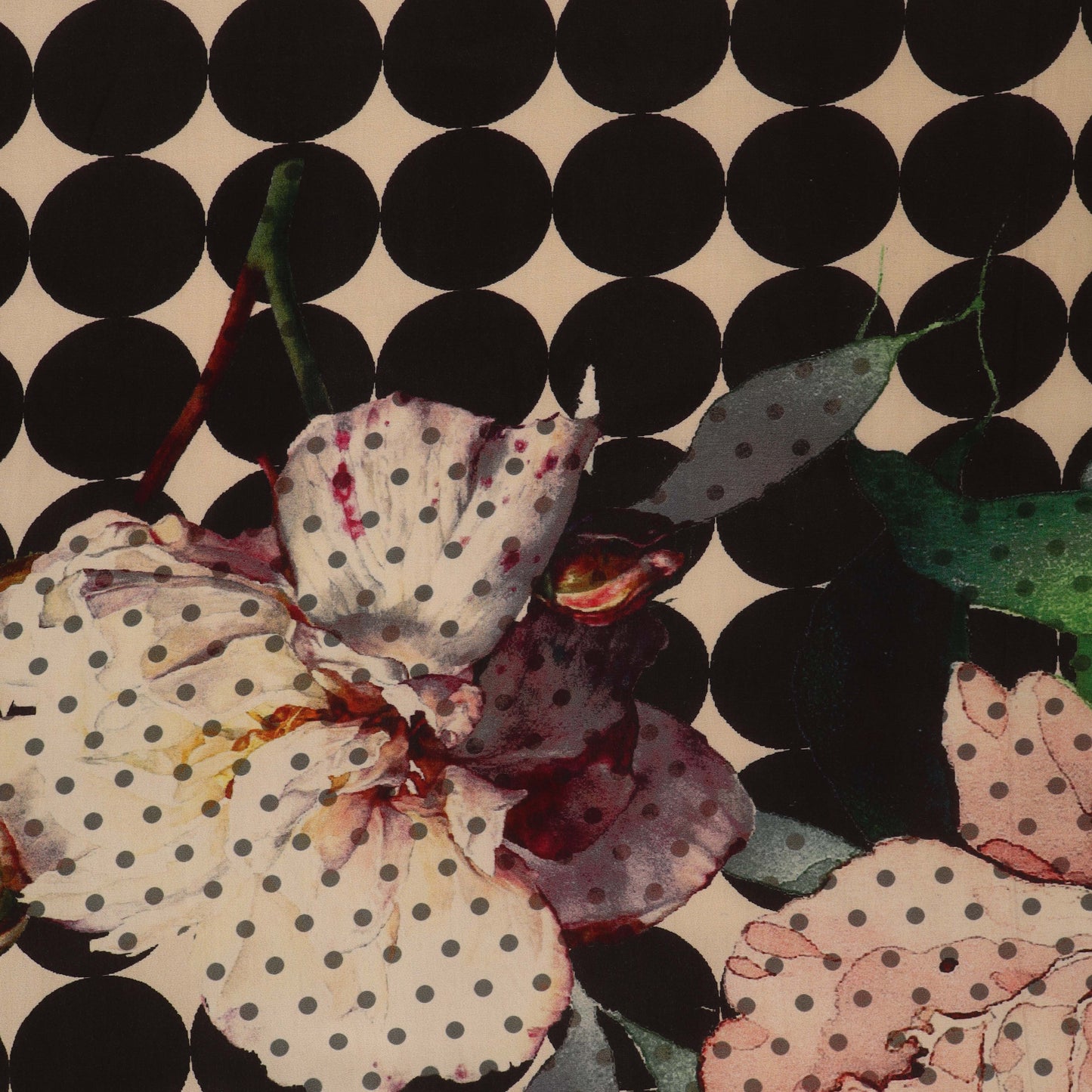 Multi Color Crepe Hydra Print Fabric