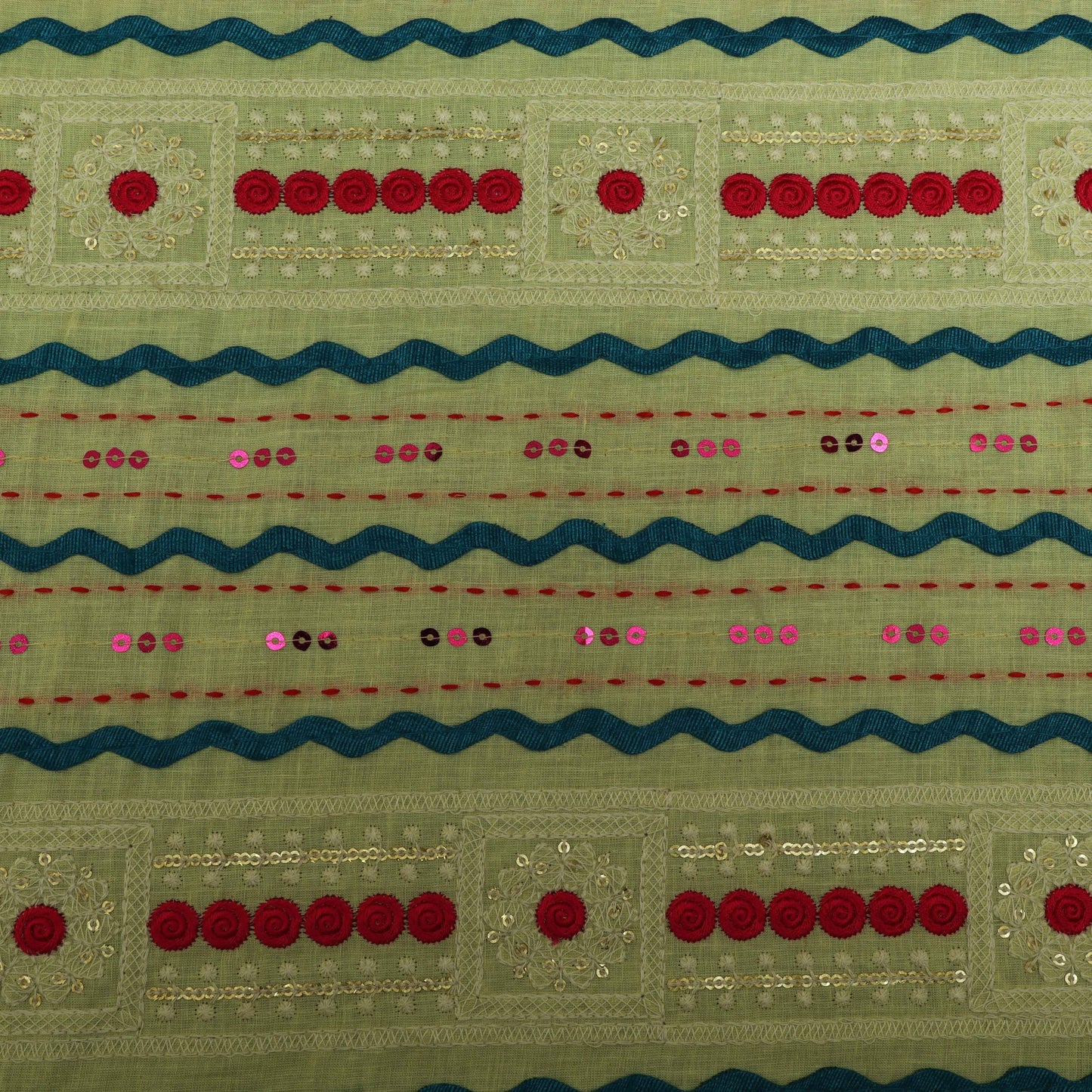 Lemon Color Cotton Embroidery Fabric