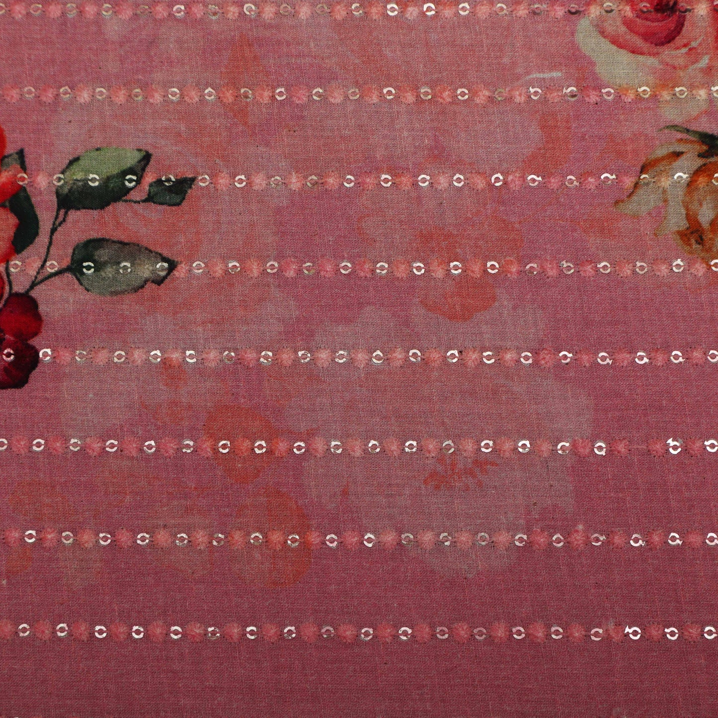 Colored COTTON PRINT EMBROIDERY Fabric