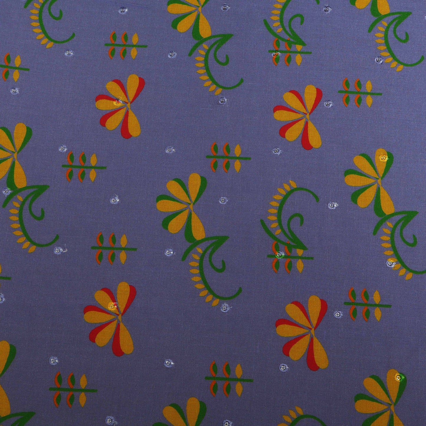 Multi-Color Cotton Embroidery Fabric