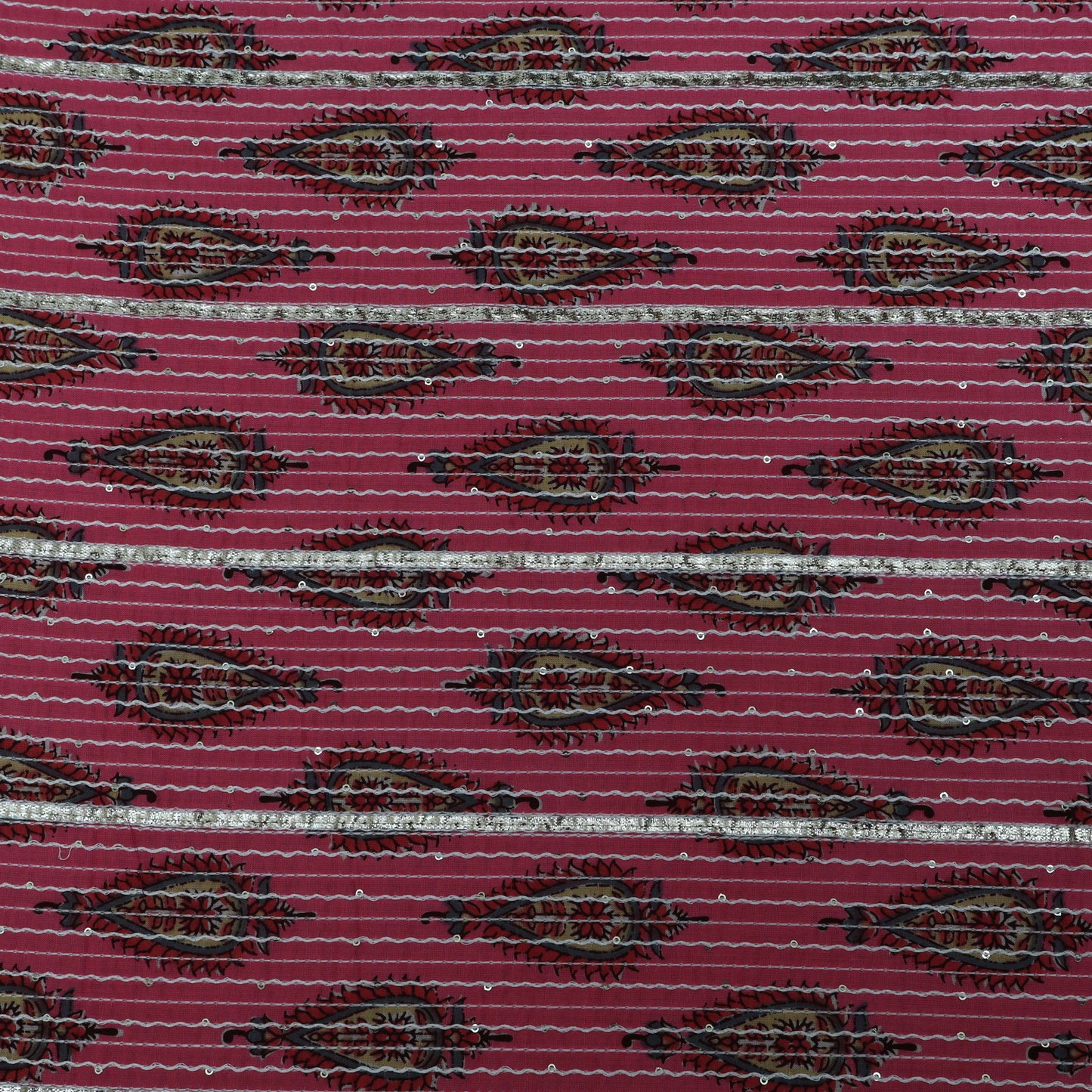 Colored Cotton Print Embroidery Fabric