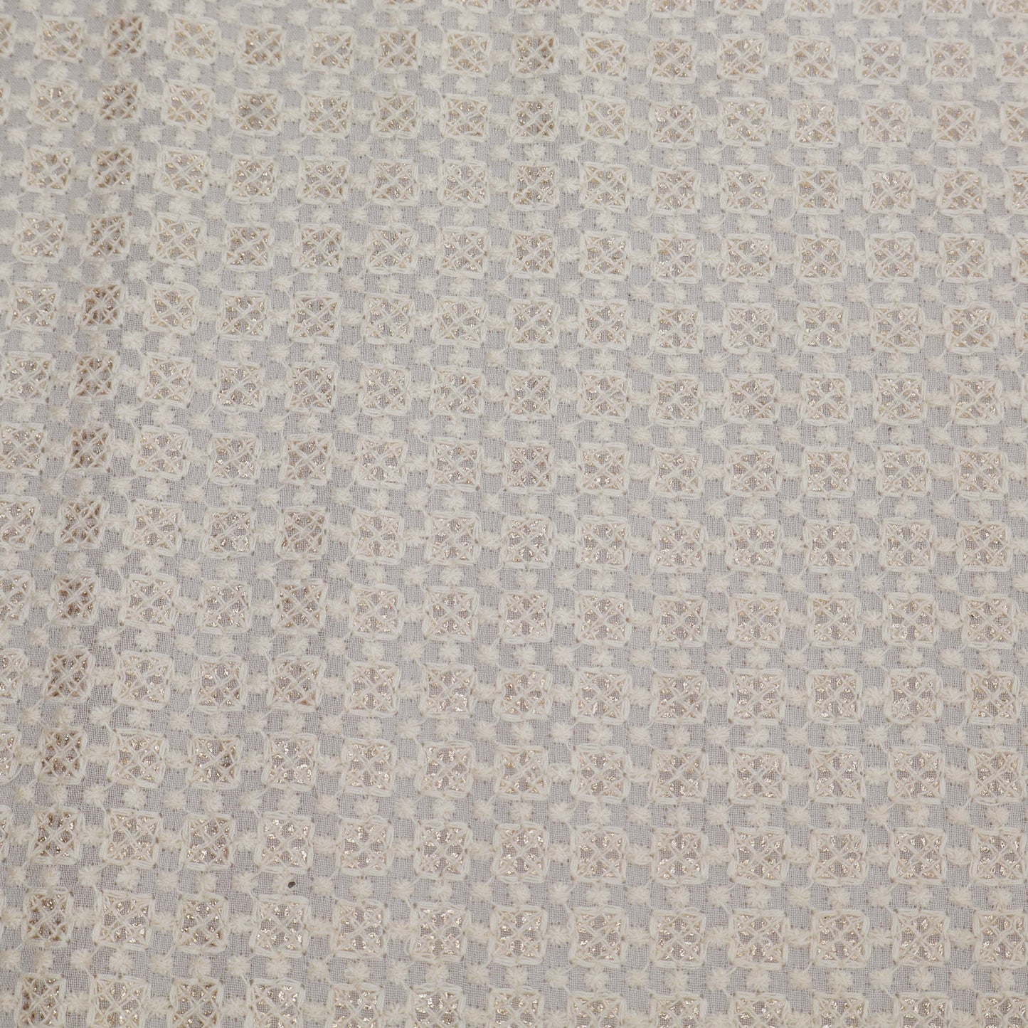 White Color Georgette Embroidery Fabric