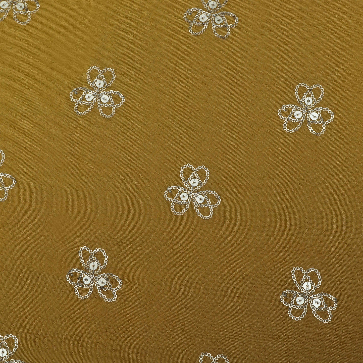 Mustard Color Tissue Booti Fabric