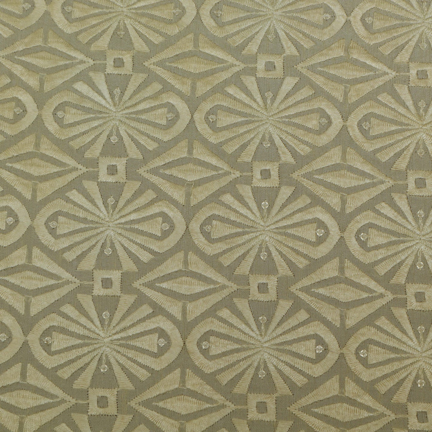 Cream Color Nokia Silk Embroidery Fabric