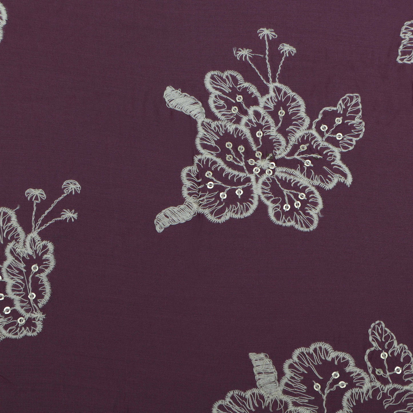 MAUVE Color Modal Cotton Embroidery Fabric