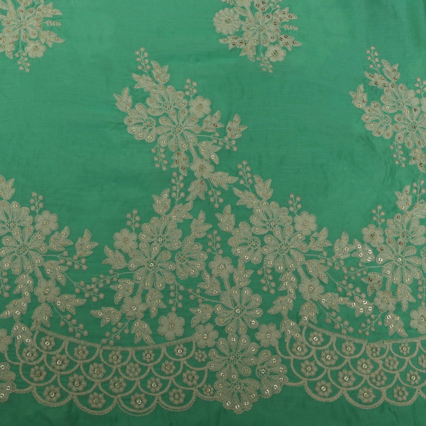 Colored Cotton Border Embroidery Fabric