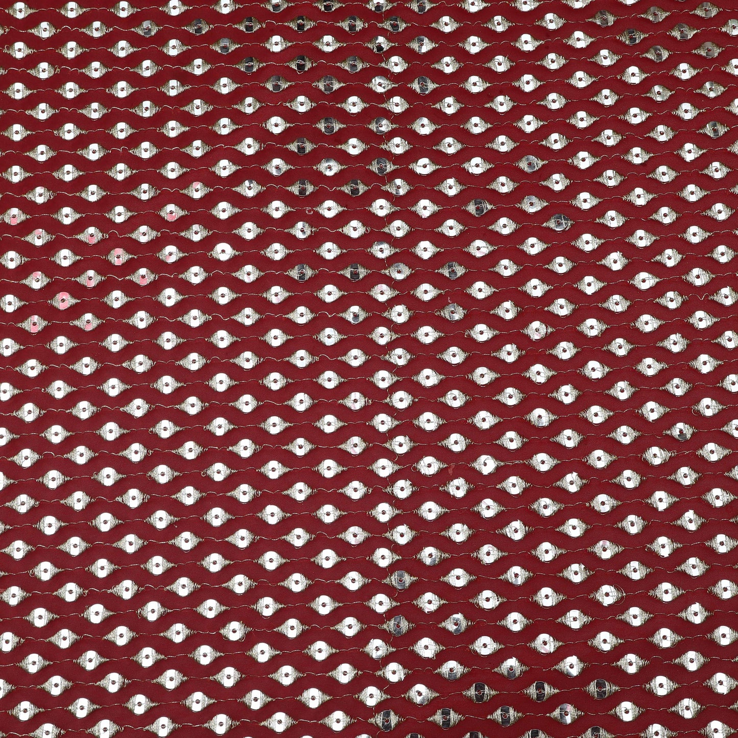 RED Color Georgette Embroidery Fabric