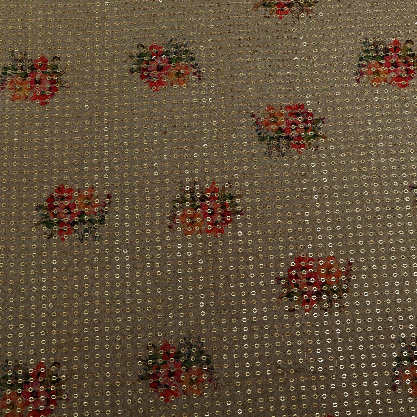 Beige Color MulMul silk Print Embroidery Fabric