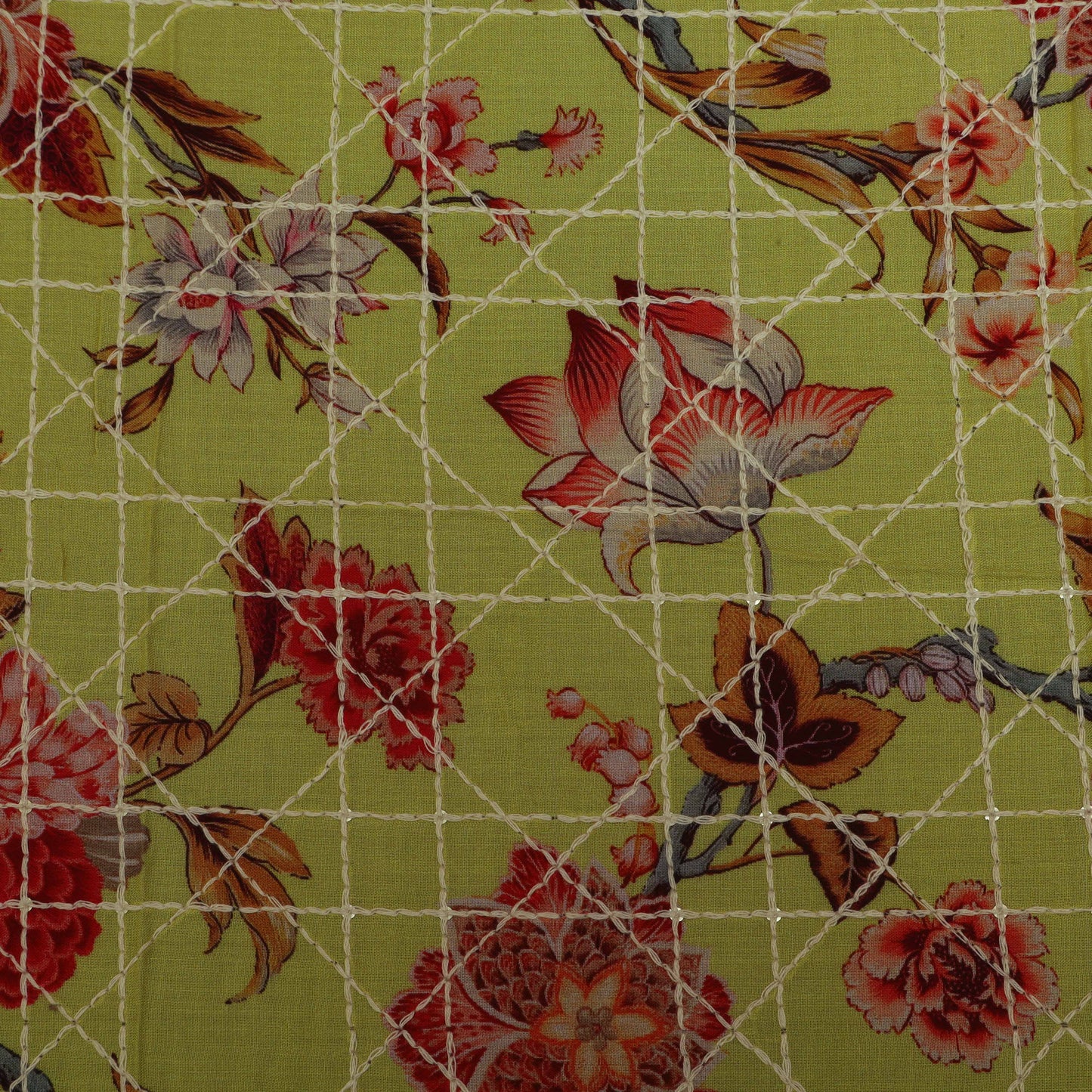 Multi-Color Muslin Print Embroidery Fabric