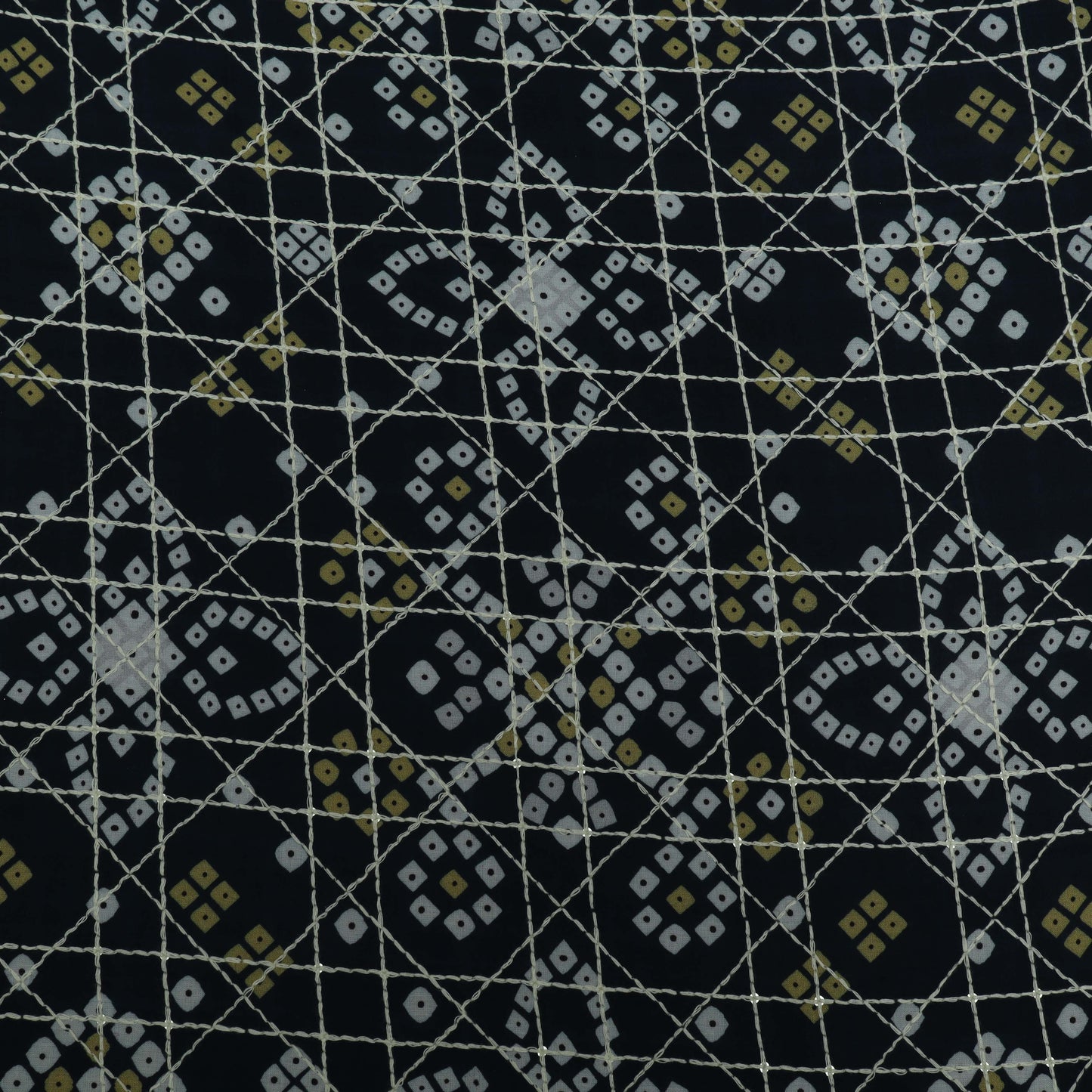 Multi-Color Muslin Print Embroidery Fabric