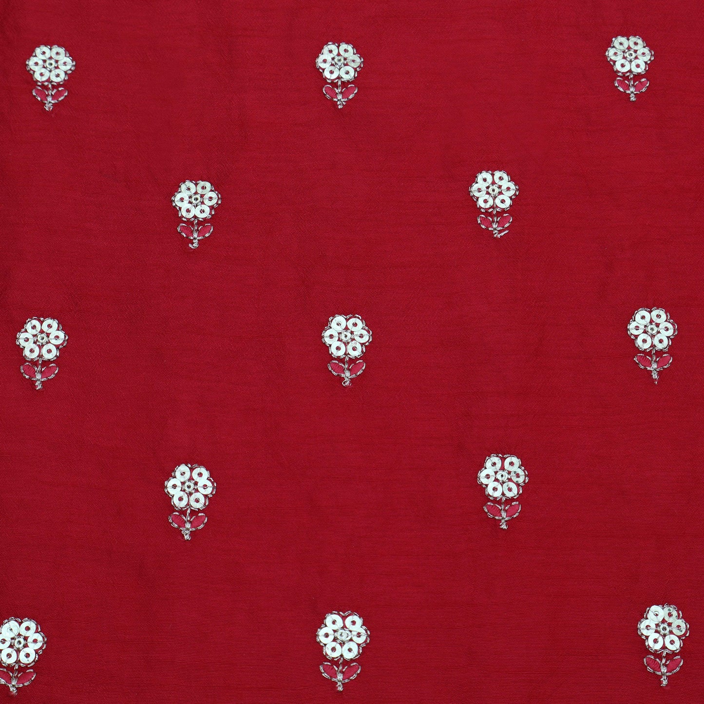 RED Color Nokia Silk Booti Fabric