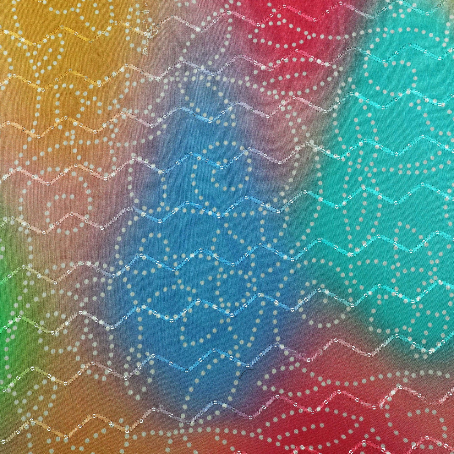 Multi-Color MulMul silk Print Embroidery Fabric