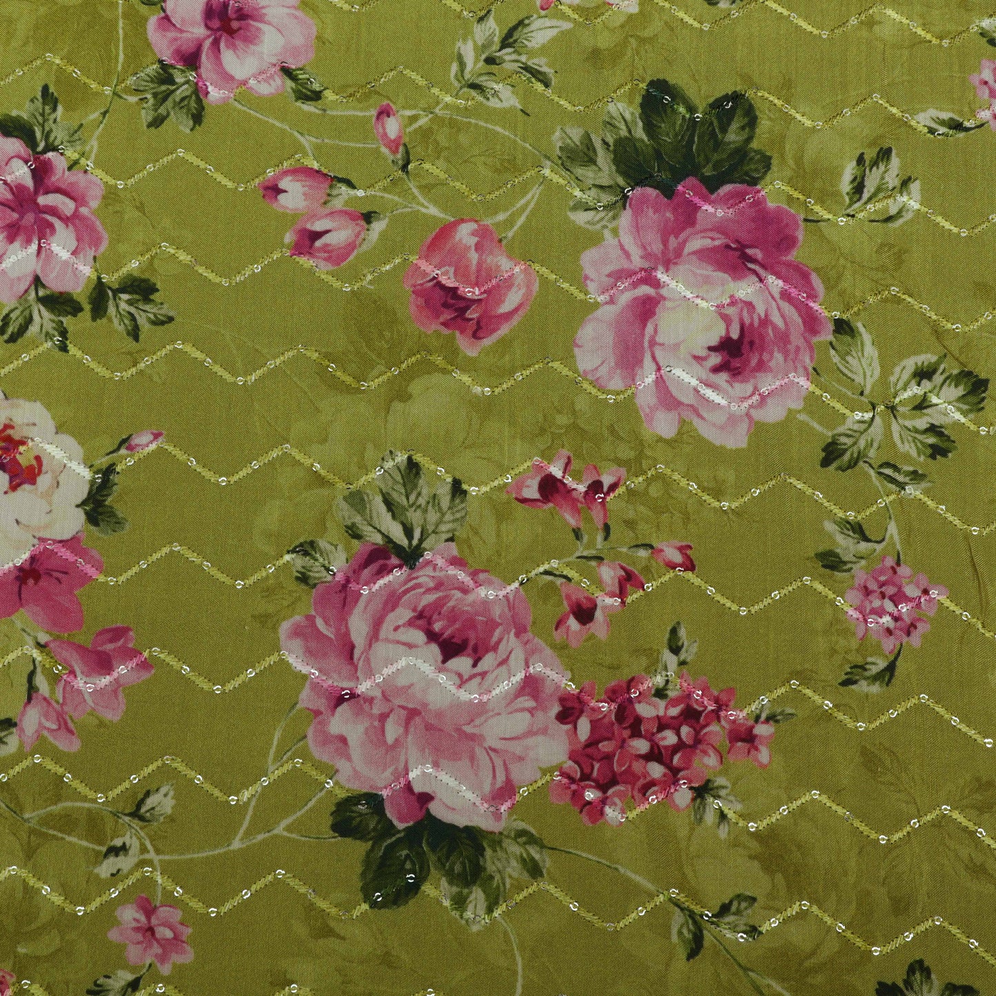 Multi-Color MulMul silk Print Embroidery Fabric